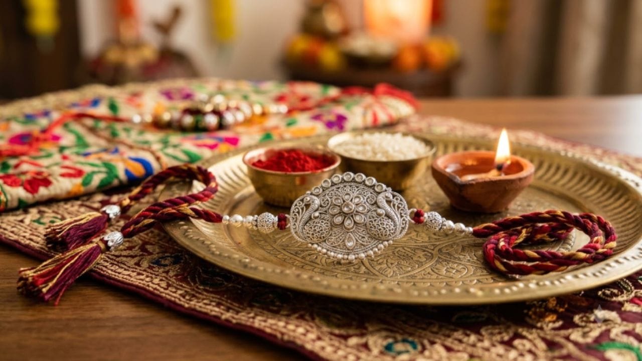 ચાંદીની રાખડીને શા માટે શુભ માનવામાં આવે છે? પરંપરાગત રીતે ચાંદીની રાખડીને ખૂબ જ પવિત્ર માનવામાં આવે છે. જ્યોતિષીય માન્યતાઓ અનુસાર, જો કોઈ ભાઈની કુંડળીમાં ચંદ્ર દોષ હોય, તો ચાંદીની રાખડી બાંધવાથી તેની નકારાત્મક અસર ઓછી કરવામાં મદદ મળે છે. ચાંદી ચંદ્ર ગ્રહનું પ્રતીક છે જે મનને શાંતિ અને શીતળતા પ્રદાન કરે છે. તેથી પરંપરાગત માન્યતા ધરાવતા પરિવારોમાં ચાંદીની રાખડીનું વિશેષ મહત્વ છે.