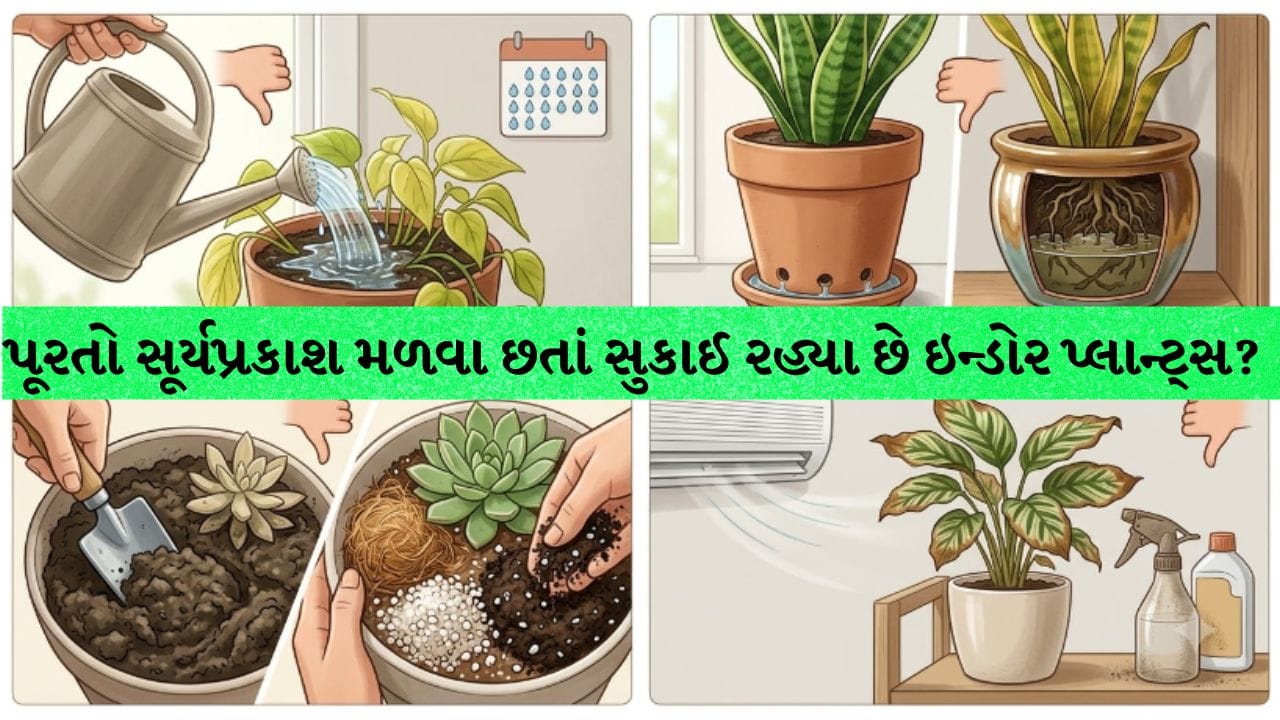 Plant In Pots: પૂરતો સૂર્યપ્રકાશ મળવા છતાં સુકાઈ રહ્યા છે ઇન્ડોર પ્લાન્ટ્સ?