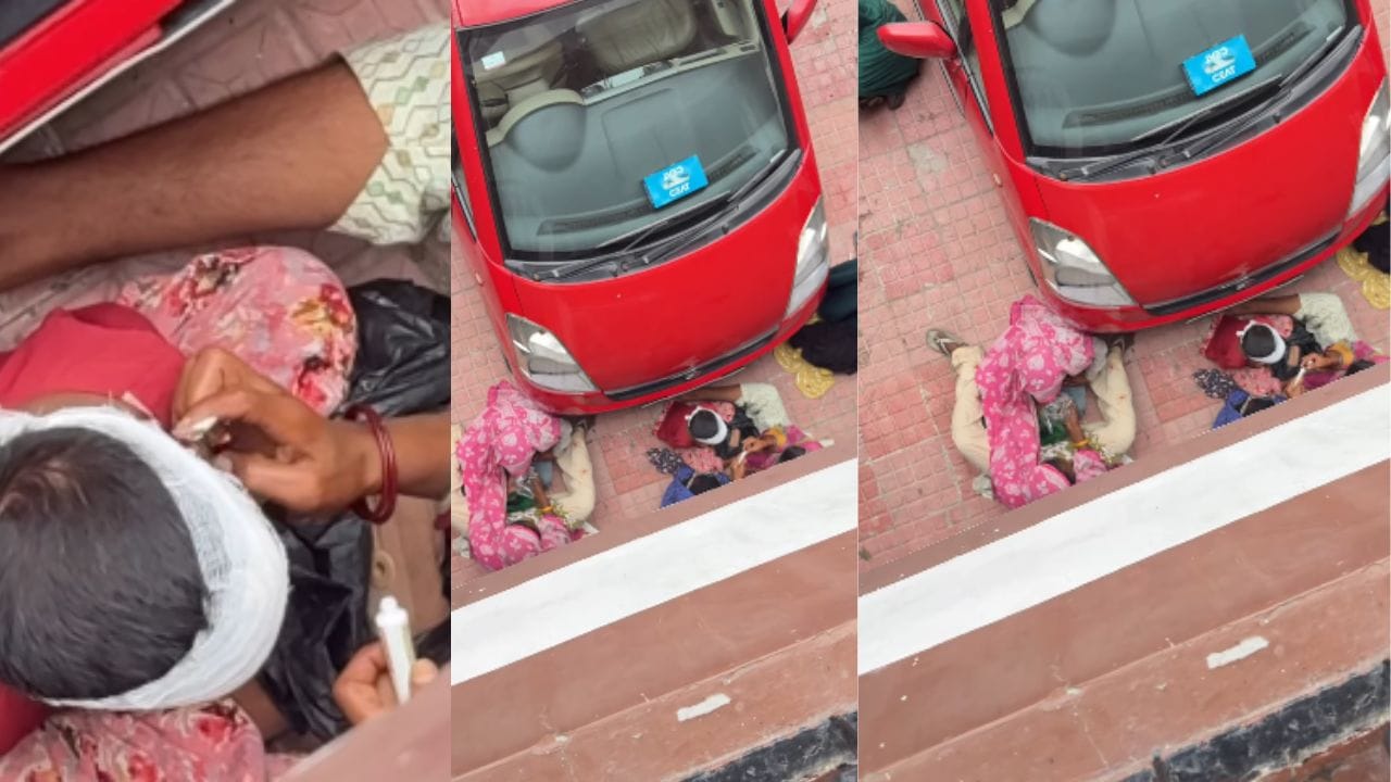 Trending Video : ભીખ માંગવાની તૈયારી કરતા જોવા મળ્યા બાળકો, માથામાં લગાવી ખોટ્ટી પટ્ટી અને દવા જુઓ વીડિયો