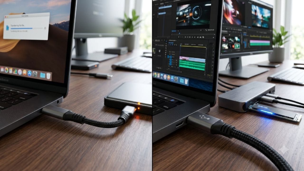 દરેક કેબલ એકસરખી હોતી નથી: દરેક Type-C કેબલ USB4 ની પૂરી સ્પીડ આપવા સક્ષમ હોતી નથી. કેટલીક કેબલ માત્ર સામાન્ય ચાર્જિંગ કે સ્લો ડેટા ટ્રાન્સફર માટે બનેલી હોય છે. તેથી જો તમારે હાઇ-સ્પીડ ડેટા ટ્રાન્સફર જોઈતું હોય, તો કેબલનું રેટિંગ, સ્પીડ કેપેસિટી અને USB વર્ઝન ચેક કરવું જરૂરી છે.