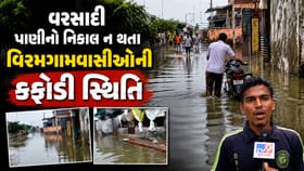 વિરમગામમાં વરસાદ બંધ થયાના 48 કલાક બાદ પણ નથી ઓસર્યા પૂરના પાણી- Video