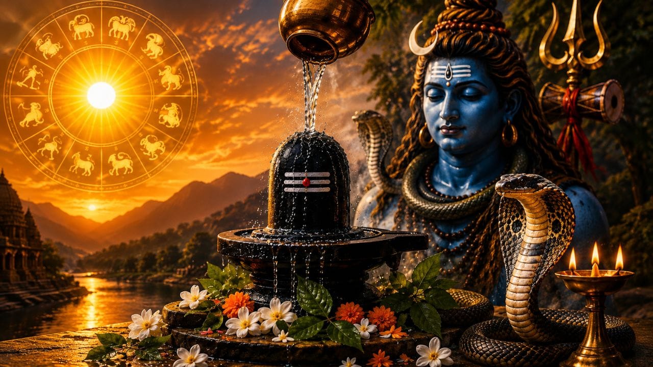 આ વર્ષે શ્રાવણનો પહેલો સોમવાર નાગ પંચમી સાથે આવે છે. 17 ઓગસ્ટના રોજ શ્રાવણ શુક્લ પંચમી છે, જે સોમવારે આવે છે. આ જ દિવસે સૂર્ય કર્ક રાશિમાંથી સિંહ રાશિમાં પ્રવેશ કરી રહ્યો છે. ધાર્મિક રીતે, શ્રાવણ સોમવાર ભગવાન શિવની પૂજા માટે ખાસ માનવામાં આવે છે, જ્યારે નાગ પંચમી સર્પ દેવતા (નાગ દેવતા) ની પૂજા માટે સમર્પિત છે. પરિણામે, આજનો દિવસ ધાર્મિક અને જ્યોતિષીય બંને દ્રષ્ટિકોણથી મહત્વપૂર્ણ છે. જ્યોતિષીય ગ્રહોની ગોઠવણીના આધારે, આ દિવસ ચોક્કસ રાશિઓ માટે ખાસ શુભ માનવામાં આવે છે.