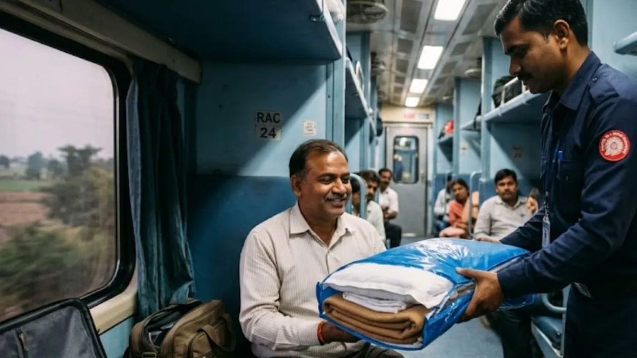 નવી સુવિધા : રેલવે બોર્ડે નિર્દેશ આપ્યો છે કે એસી કોચમાં RAC ટિકિટ પર મુસાફરી કરતા મુસાફરો માટે બેડરોલ કીટ ઉપલબ્ધ કરાવવામાં આવે. પહેલાં, આ સુવિધા ફક્ત કન્ફર્મ ટિકિટવાળા મુસાફરો માટે જ અનામત રાખવામાં આવતી હતી. આ નિર્ણયથી હજારો મુસાફરોને રાહત મળશે, જેનાથી તેઓ રાત્રિની મુસાફરી દરમિયાન થતી અગવડતામાંથી મુક્ત થશે.