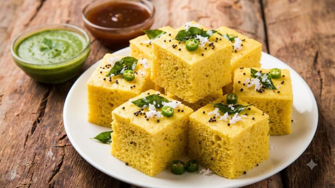 15 મિનિટ પછી ચણાના લોટના ખીરામાં ઈનો ઉમેરો અને તેને સક્રિય કરવા માટે તેના પર એક ચમચી પાણી છાંટો. હવે તેને એક દિશામાં હળવેથી મિક્સ કરો. તમે જોશો કે, ખીરું ફૂલી ગયું છે અને હળવું થઈ ગયું છે. ફૂલેલા ખીરાને તરત જ તેલ લગાવેલી થાળી કે ટીનમાં રેડી દો અને ઉકળતા સ્ટીમરમાં સાવધાનીપૂર્વક મૂકી દો. તેને ઢાંકીને તેજ આંચ પર 15-20 મિનિટ સુધી ચઢવા દો. ચેક કરવા માટે ઢોકળાની વચ્ચે છરી અથવા ટૂથપિક નાખીને જુઓ. જો તે સાફ બહાર નીકળે તો તેનો અર્થ એ છે કે, ઢોકળા અંદર સુધી પાકી ગયા છે. તેને બહાર કાઢો અને પૂરેપૂરા ઠંડા થવા દો.