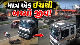 જીવન અને મૃત્યુ વચ્ચે માત્ર એક ઈંચનું અંતર..ચમત્કારિક રીતે બચ્યો જીવ!