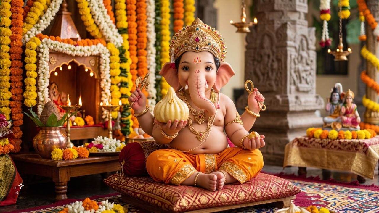 તો આ ગણેશ ચતુર્થીએ બાપ્પાના ભોગ અને પરિવારની મીઠી ઉજવણી માટે અજમાવો આ ક્રીમી ચીઝકેક મોદક. સરળ સામગ્રી, ઓવન વગરની તૈયારી અને સુંદર મોદકનો આકાર તેને તહેવાર માટે એકદમ ખાસ બનાવી શકે છે. (Image Credit: AI)