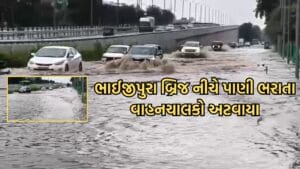 Breaking News: રાજ્યના પાટનગરમાં ભારે વરસાદ બાદ ભરાયા પાણી, ભાઈજીપુરા બ્રિજ નીચે પાણી ભરાતા વાહનલાકો અટવાયા- Video