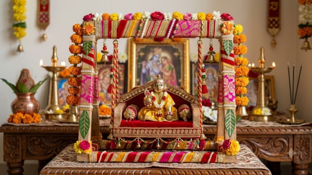 સ્ટેપ 2 (રેલિંગ અને કલર): બેઝ સુકાઈ જાય પછી આઈસ્ક્રીમ સ્ટિક્સને બેઝની ચારેય કિનારીઓ પર ઊભી લગાવીને નાની સુંદર રેલિંગ બનાવો. સમગ્ર માળખું તૈયાર થઈ જાય પછી તેને પીળા, વાદળી, સોનેરી કે લાલ રંગથી પેન્ટ કરો. રંગ સુકાઈ જાય ત્યાં સુધી રાહ જુઓ.