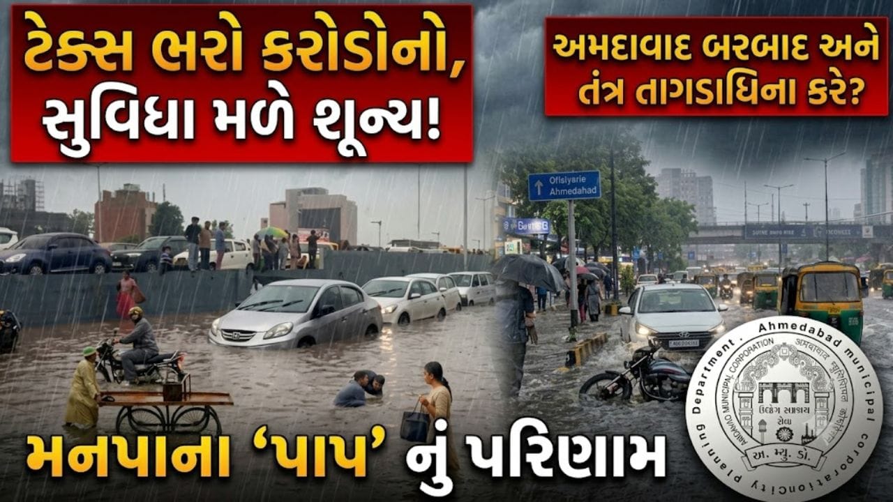 Breaking News: AMC ઊંઘતું રહ્યું ને અમદાવાદ ડૂબ્યું... સેટેલાઇટ, ઇસ્કોન અને પ્રહલાદનગર પાણીમાં ડૂબ્યા, મનપાના 'પાપ' નું પરિણામ ભોગવતી 'જનતા'