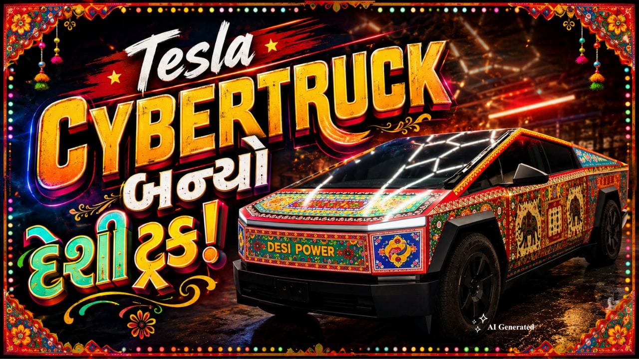 Viral: Tesla ની ફ્યુચરિસ્ટિક ગાડી પર ભારતીય Truck Art! અનોખા દેશી મેકઓવરે ઇન્ટરનેટનું ધ્યાન ખેંચ્યું