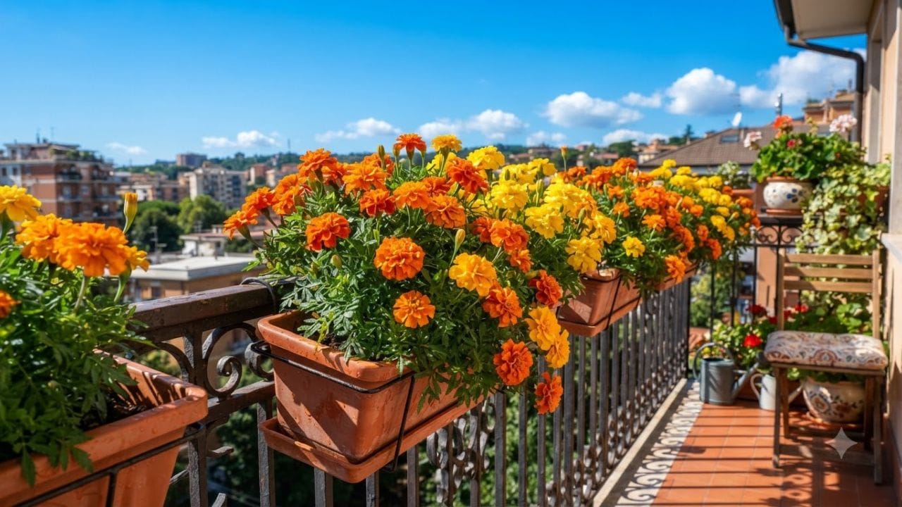 ગલગોટા (Marigold) :ગલગોટાનો છોડ રંગબેરંગી કુલો આપે છે. તે ન માત્ર ઘરની શોભા વધારશે પરંતુ ઘરના વાતાવરણને પણ સકારાત્મક અને તાજગીથી ભરી દે છે. આ છોડ આર્થિક સમૃદ્ધિ અને શાંતિનો પ્રતીક મનાય છે.