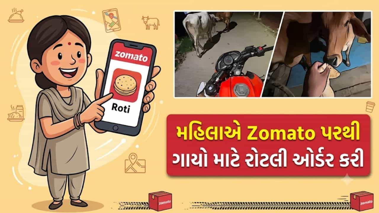 Trending Video: ગાયો ભૂખી ન રહે એટલે મહિલાએ ઓનલાઈન રોટલી ઓર્ડર કરી, Zomato રાઈડરે પૈસા લેવાની સાફ ના પાડી દીધી