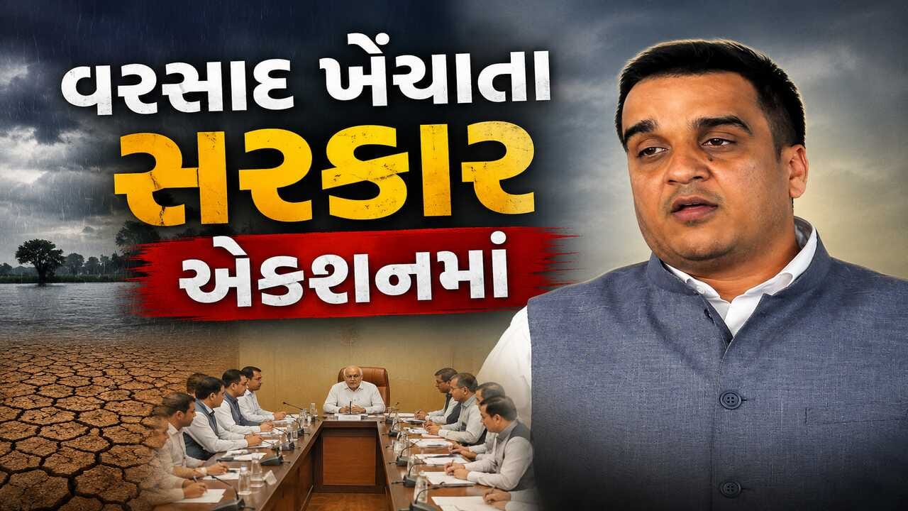 વરસાદ ખેંચાતા સરકાર એકશનમાં, પાણી-ઘાસચારાને લઈને જિલ્લા પ્રભારી પ્રધાનોને સોંપી જવાબદારી