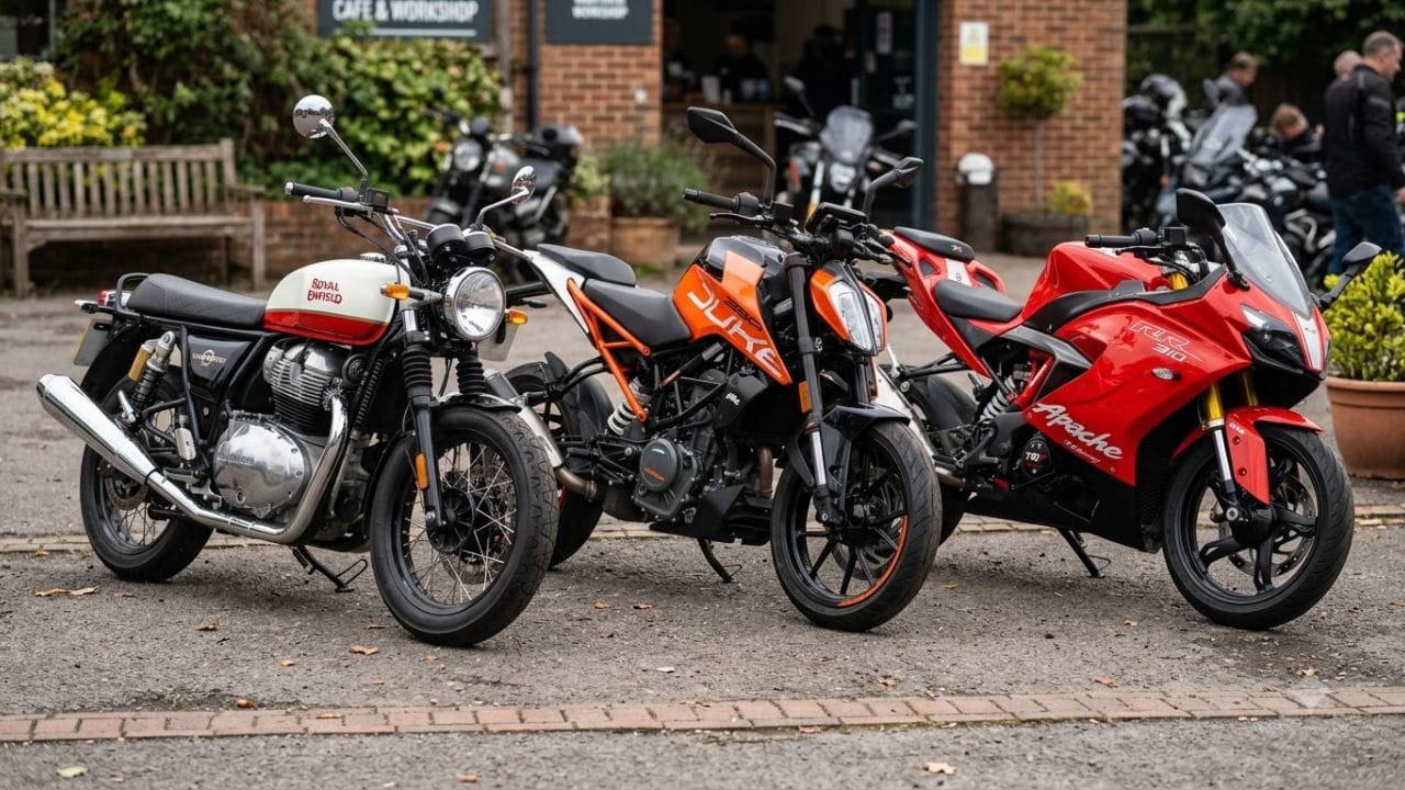 Royal Enfield Interceptor 650: આશરે ₹3.40 લાખથી ₹3.70 લાખ (ઓન-રોડ). શક્તિશાળી 650cc ટ્વિન સિલિન્ડર એન્જિન સાથે ક્રૂઝિંગ માટે બેસ્ટ. KTM Duke 390: આશરે ₹3.60 લાખથી ₹3.80 લાખ (ઓન-રોડ). સ્પીડ અને અદ્યતન ટેકનોલોજીના શોખીનો માટે ઉત્તમ વિકલ્પ. TVS Apache RR 310: આશરે ₹3.20 લાખથી ₹3.40 લાખ (ઓન-રોડ). પ્રીમિયમ સ્પોર્ટ્સ બાઇક. આ બાઇક ખરીદ્યા પછી પણ તમારા હાથમાં ₹70,000 થી ₹1,00,000 સુધીની રોકડ બચી શકે છે.
