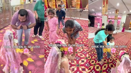 રાધારાણી બની મંદિરમાં પહોંચી નાની છોકરી, ભક્તો પગે લાગવા લાગ્યા
