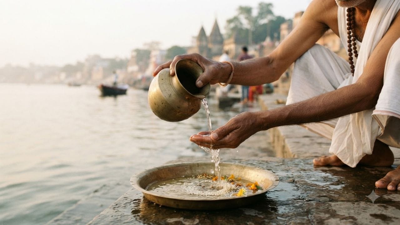 પિતૃપક્ષ એ પૂર્વજો પ્રત્યે આદર અને કૃતજ્ઞતા દર્શાવવાનો સમય છે. પિતૃપક્ષ દરમિયાન પૂર્વજોને યાદ કરવા, તેમની પૂજા કરવી, તેમને તર્પણ કરવું, શ્રાદ્ધ કરવું અને પિંડદાન કરવાથી તેમના આશીર્વાદ મળે છે. પિતૃપક્ષમાં ગરીબો અને જરૂરિયાતમંદ લોકોને અનાજ, પૈસા, કપડાં અને ભોજન દાન કરવાથી પુણ્ય મળે છે. (Image Source | AI Generated)