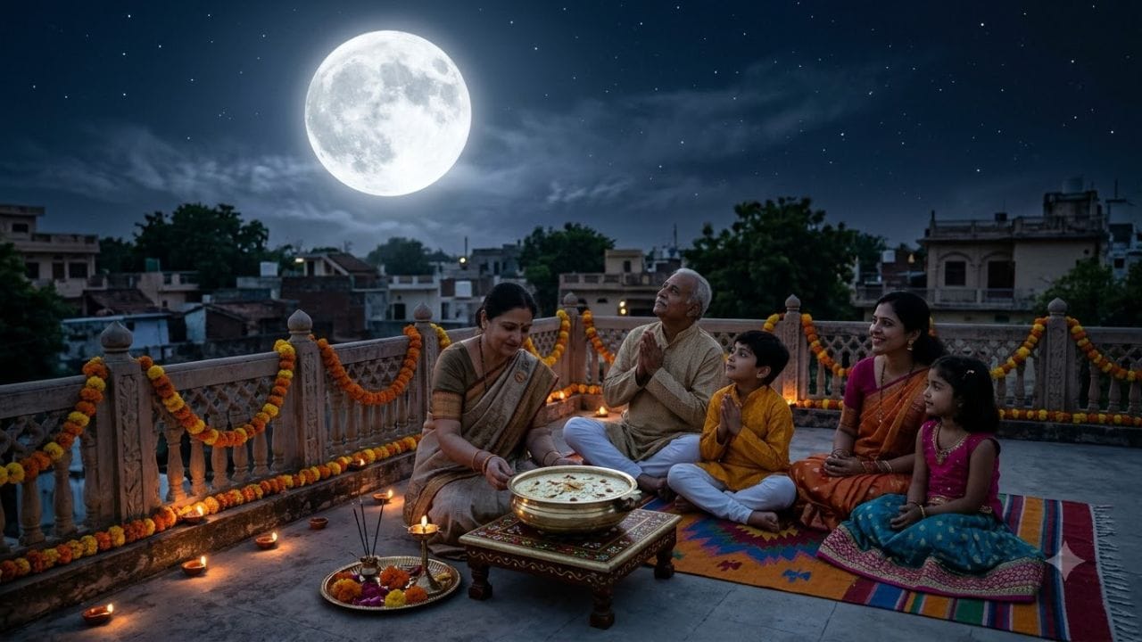શરદ પૂર્ણિમાની રાત્રે 10થી 12 વાગ્યાની વચ્ચે થોડો સમય ચંદ્રની ચાંદનીમાં શાંતિથી બેસવું અને ધ્યાન કરવું જોઈએ. પરંપરાગત માન્યતા અનુસાર, આ રીતે બેસવાથી મનને શાંતિ મળે છે અને આંખોની જ્યોતિમાં લાભ થાય છે એવું માનવામાં આવે છે. (Image Source | AI Generated)