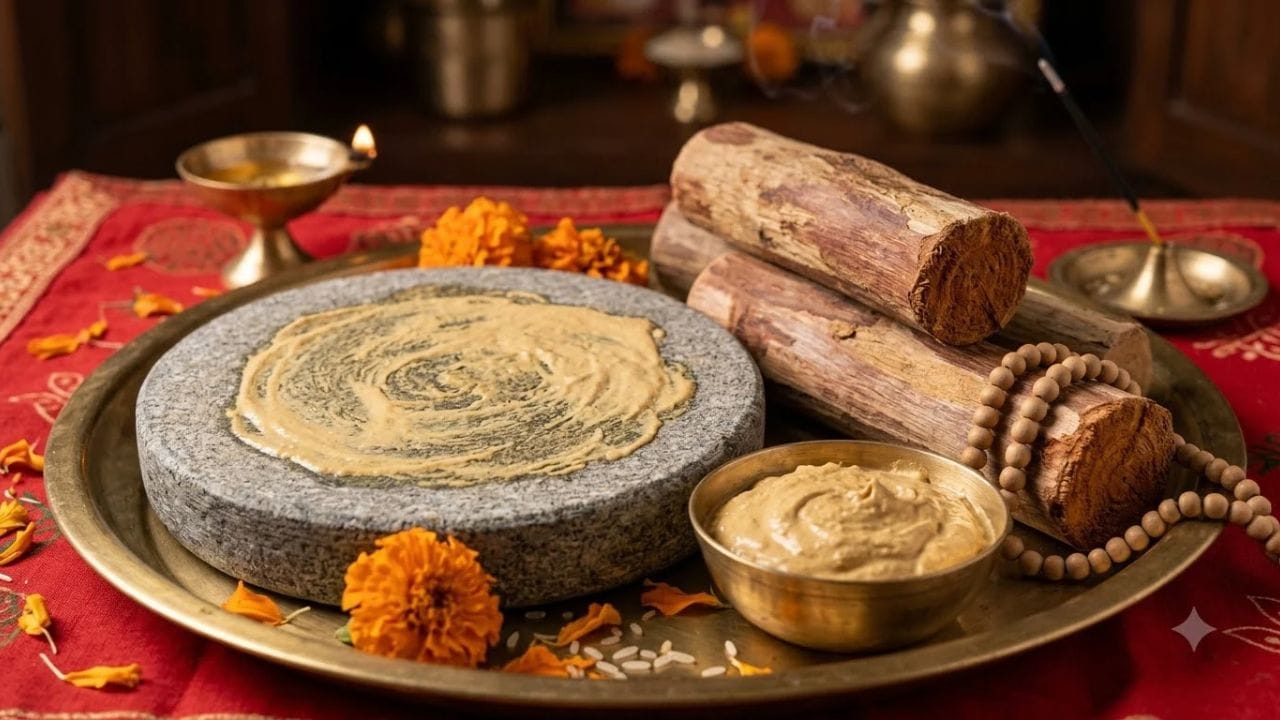 ચંદનનો ઉપયોગ અલગ-અલગ રૂપે થાય છે. ચંદનનો ઉપયોગ મનને શાંત રાખવા અને પૂજાના આધ્યાત્મિક પ્રભાવને વધારવા વાળો માનવામાં આવે છે. આખરે પૂજામાં ઉપયોગ કરવાથી લઈને માથા પર તિલક લગાવવા સુધી... ચંદન પાછળનું કારણ અને ફાયદા શું છે?