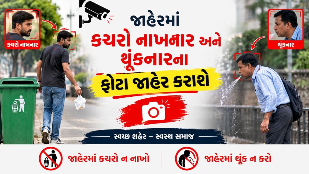Breaking News : રાજકોટમાં જાહેરમાં કચરો નાખનાર અને થૂંકનારના ફોટા જાહેર કરાશે, જુઓ Video Breaking News : રાજકોટમાં જાહેરમાં કચરો નાખનાર અને થૂંકનારના ફોટા જાહેર કરાશે, જુઓ Video
