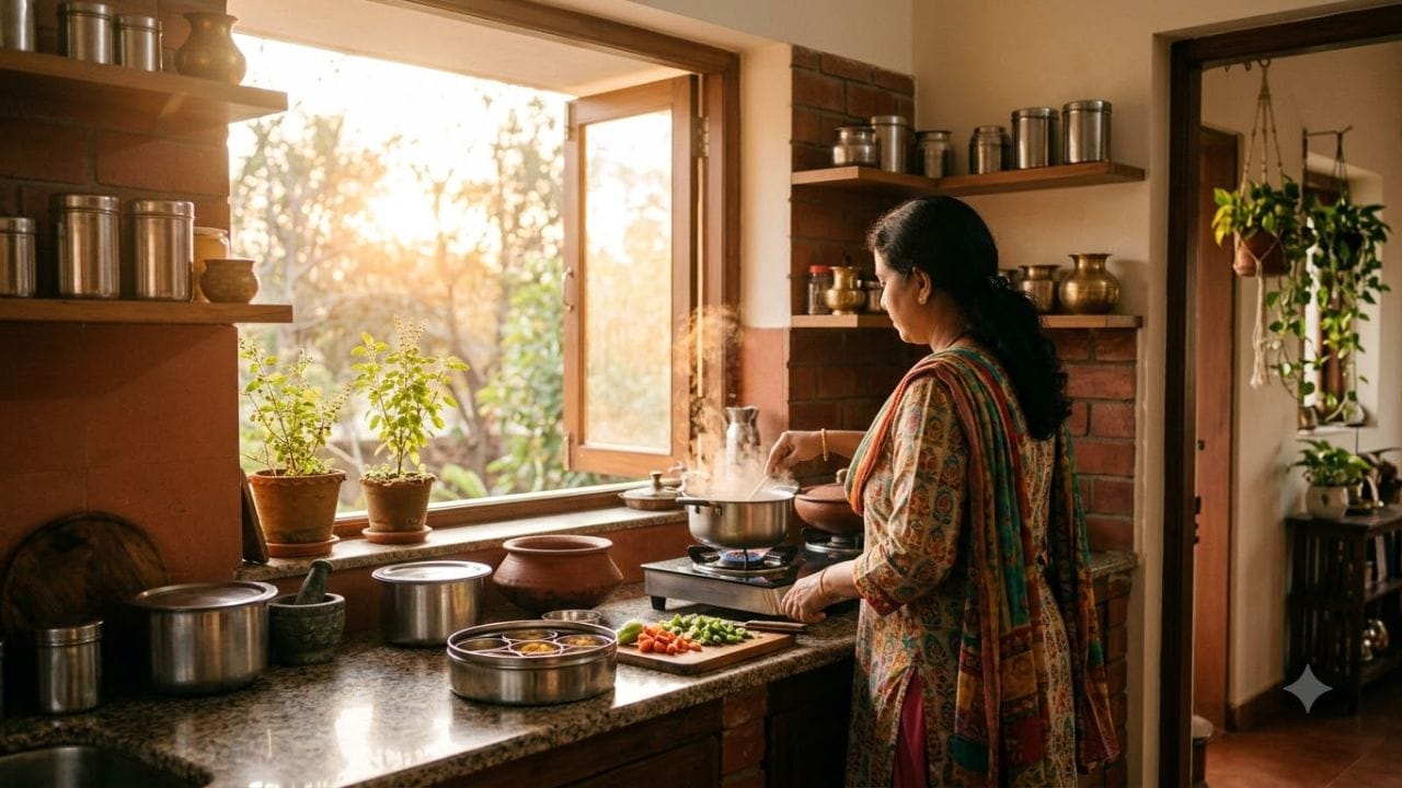રસોડું (Kitchen) દિશા: રસોડા માટે સૌથી શ્રેષ્ઠ દિશા દક્ષિણ-પૂર્વ (અગ્નિ ખૂણો) અથવા ઉત્તર-પશ્ચિમ (વાયવ્ય ખૂણો) છે. રસોઈ કરતી વખતે: રસોઈ બનાવતી વખતે તમારું મુખ હંમેશાં પૂર્વ દિશા તરફ રહેવું જોઈએ. નિયમ: ઈશાન ખૂણામાં (ઉત્તર-પૂર્વ) રસોડું ક્યારેય ન હોવું જોઈએ.