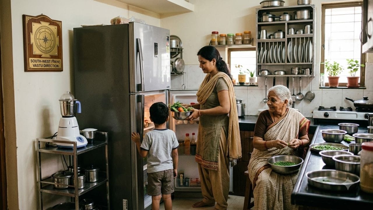 રસોડાની દીવાલો માટે દિશા મુજબ શ્રેષ્ઠ રંગો: દક્ષિણ-પૂર્વ (અગ્નિ ખૂણો): હળવો નારંગી, પીળો, ક્રીમ કે આછો લાલ રંગ. ઉત્તર-પશ્ચિમ (વાયવ્ય ખૂણો): સફેદ, ક્રીમ, હળવો ગ્રે અથવા બેજ કલર. પૂર્વ દિશા: આછો લીલો, નારંગી કે બેજ રંગ તાજગીસભર માહોલ બનાવે છે. ઉત્તર દિશા: હળવો વાદળી, લીલો અને સફેદ રંગ વાપરી શકાય. પશ્ચિમ દિશા: સફેદ, સિલ્વર અને લાઇટ ગ્રે કલર ઉત્તમ વિકલ્પ છે.