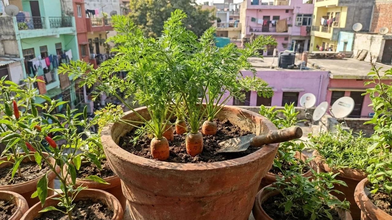 ગાજરના છોડને સૂર્યના સારા પ્રકાશની જરૂર હોય છે. તેથી, એવી જગ્યા પસંદ કરો જ્યાં રોજના આશરે 6 કલાક તડકો આવતો હોય. જો તમે કૂંડામાં ગાજર ઉગાડવા માંગતા હોવ, તો ઓછામાં ઓછું 12 ઇંચ ઊંડું કૂંડું લો, કારણ કે ગાજરનું મૂળ જમીનની અંદર લાંબું વધે છે.