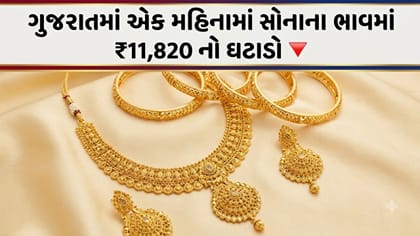 ગુજરાતમાં એક મહિનામાં સોનાના ભાવમાં ₹11,820 નો તીવ્ર ઘટાડો !