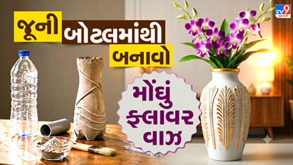 જૂની બોટલમાંથી બનાવો મોંઘા જેવું ફ્લાવર વાઝ !