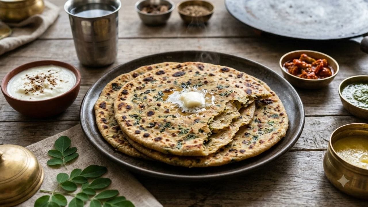 આ પછી ચાટ મસાલો, આમચૂર પાઉડર અને ધાણા પાઉડર ઉમેરો અને ફરી એકવાર બધી સામગ્રીને સારી રીતે મિક્સ કરો. હવે તેમાં થોડું-થોડું નવશેકું પાણી ઉમેરો અને લોટ બાંધવાનું શરૂ કરો. તેને બિલકુલ રોટલીના લોટની જેમ સારો બાંધવાનો છે. લોટ તૈયાર થઈ જાય પછી તેને ભીના કપડાથી ઢાંકીને લગભગ 10 મિનિટ માટે રાખી મૂકો. આનાથી લોટ સારી રીતે સેટ થઈ જશે અને પરોઠા વણવામાં સરળતા રહેશે.