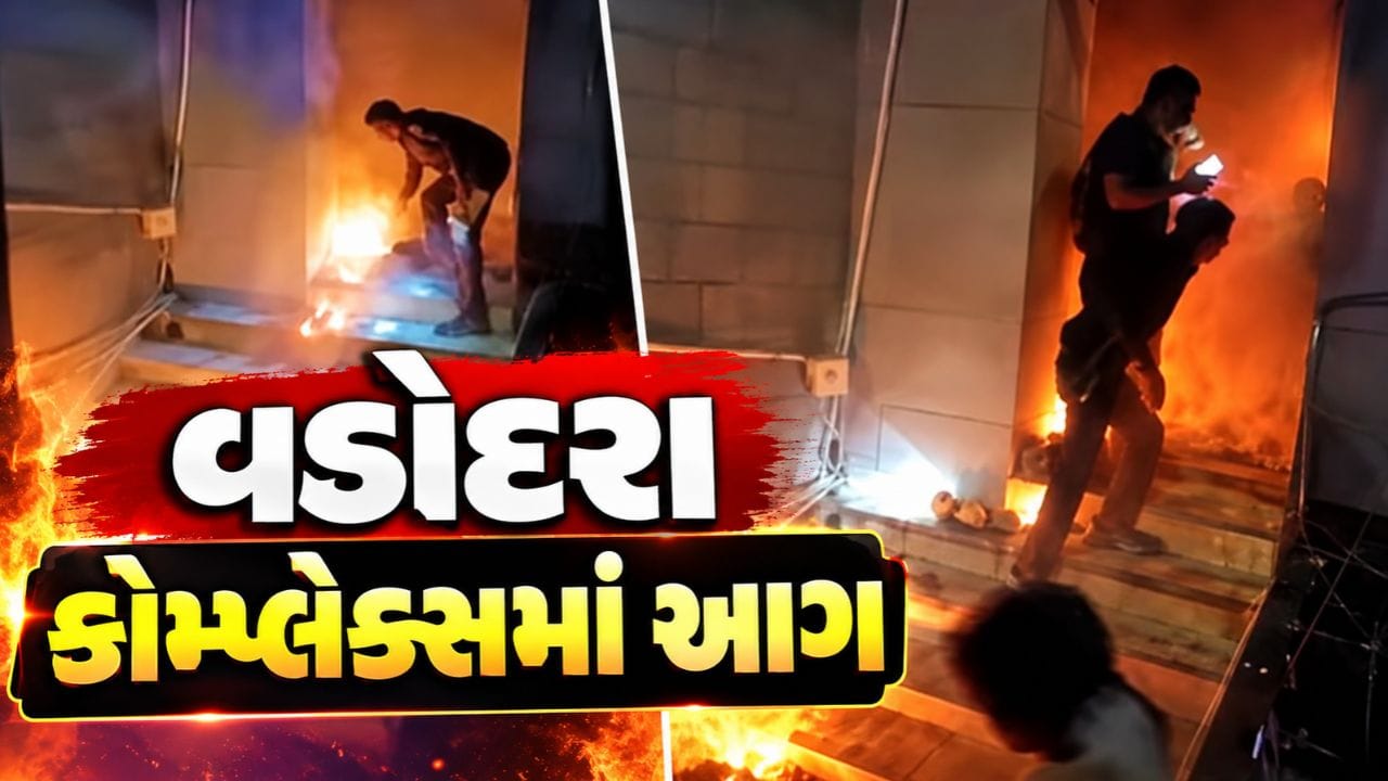 Vadodara Fire : વડોદરામાં ભીષણ આગ, ગેંડા સર્કલ નજીક કોમ્પ્લેક્સમાં ગભરાટનો માહોલ, જુઓ Video