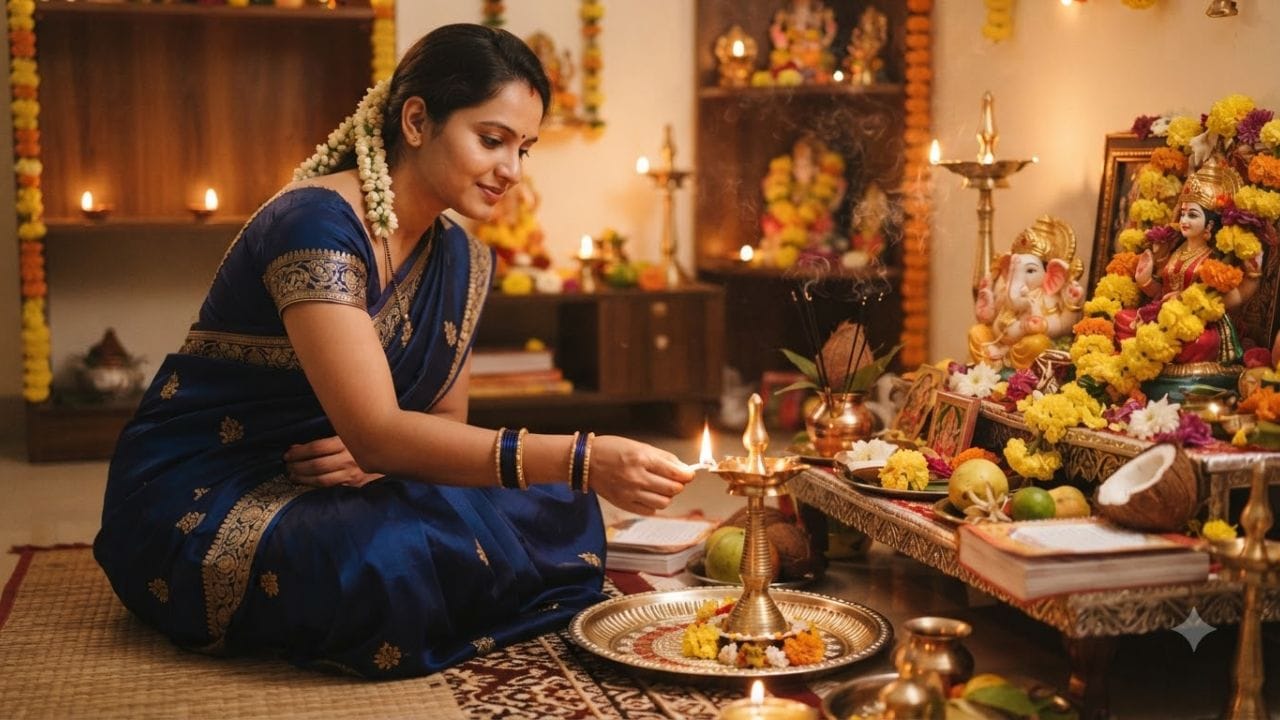 સનાતન પરંપરામાં કોઈપણ દેવી-દેવતાની વિધિવત પૂજા શરૂ કરતા પહેલાં અગ્નિદેવને સાક્ષી માનીને દીવો પ્રગટાવવામાં આવે છે. દીવાની દિવ્ય જ્યોત ઘરમાંથી નકારાત્મક ઊર્જા અને અંધકારને દૂર કરીને સકારાત્મક વાતાવરણનું નિર્માણ કરે છે. પૂજા દરમિયાન દીવાની જ્યોત સતત અને સ્થિર પ્રજ્વલિત રહેવી એ ઘરમાં સુખ, શાંતિ અને લક્ષ્મીજીની કૃપા પ્રાપ્ત થવાનો શુભ સંકેત માનવામાં આવે છે.