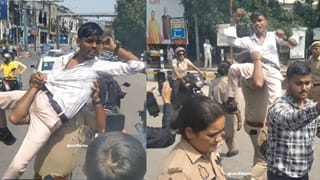 Trending Video : ગજબની બેઇજ્જતી! પ્રોટેસ્ટમાં નારા લગાવી રહેલા યુવકને ખભે બેસાડી ઉઠાવી ગઈ પોલીસ